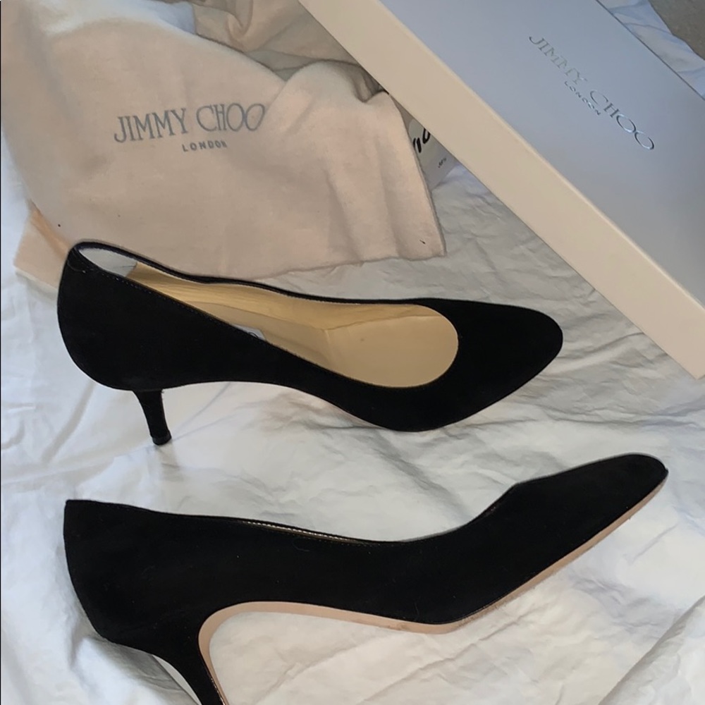 Jimmy Choo IRENA BLACK SUEDE PUMPS